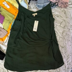 Forest Green Wrap Cami Top